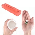 thumbnail image 4 of Unique Bargains 1 Pc 7 Grids Single Row Pill Case Waterproof for Travel Clear Orange, 4 of 6