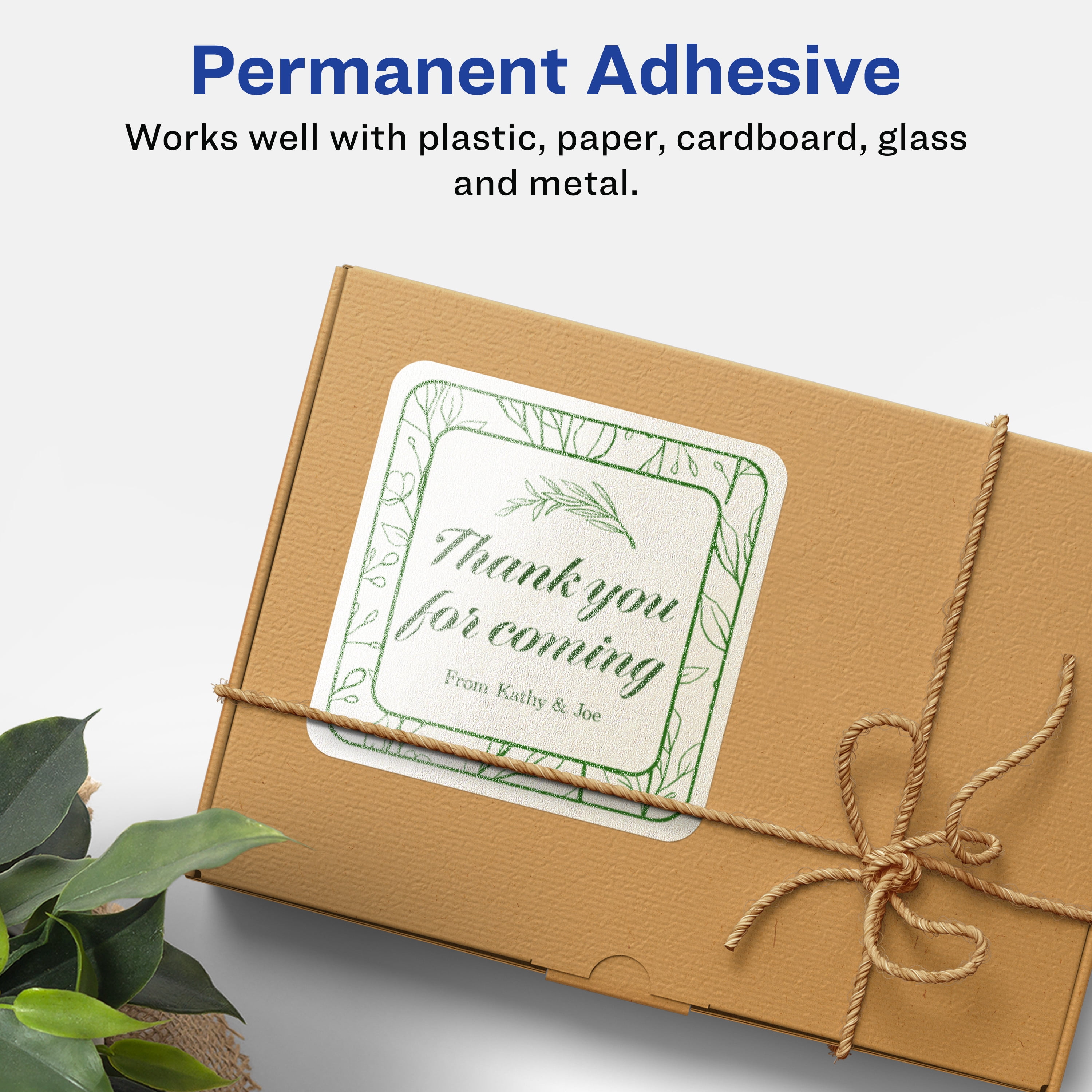 Avery Pearlized Ivory Square Labels, 2.5" x 2.5", 90ct