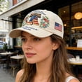 thumbnail image 5 of BSJJY 250th Anniversary USA Hat, USA 250th Anniversary Distressed Casual Cap, Retro American Tribute Hat Gift Honoring Patriots & Veterans (A), 5 of 8