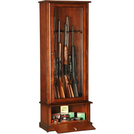 rifles locking shotguns holds deluxe cabinet doors gun door storage glass wood