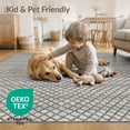 thumbnail image 4 of ODIKA Grid Interlocking Trellis Motif Balanced Neutral Tone Rectangular for Home Office, Gaming Room, Under Desk, Non-Slip Chair-Friendly, 4 of 7