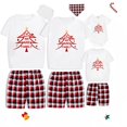 thumbnail image 2 of Pijamas familiares a juego de Navidad, conjunto de Pijamas cortos, exclusivo, Feliz Navidad, hermoso árbol, 2 of 3