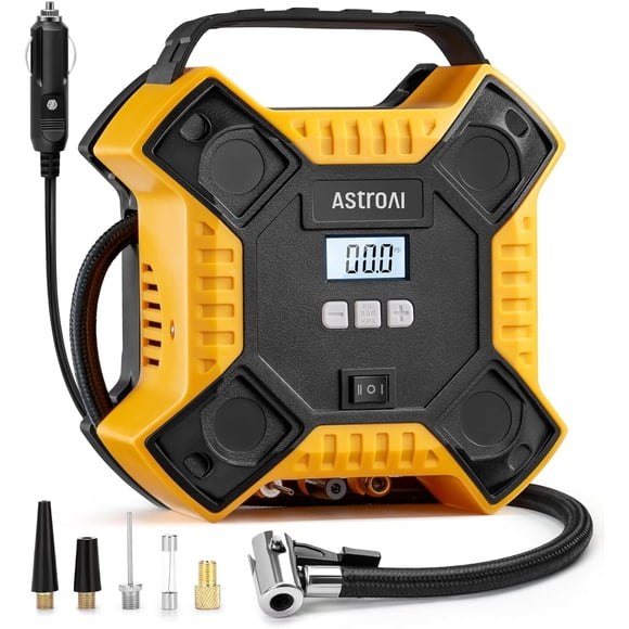 Compresor de aire AstroAI Inflador de Neumáticos 160 Psi 12 V CC Amarillo