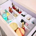 thumbnail image 4 of Organizador de cajones blanco transparente con divisor de almacenamiento y bandeja de almacenamiento con 3 tamaños de compartimentos para cubiertos, cosméticos y joyas para cocina, dormitorio y baño., 4 of 5