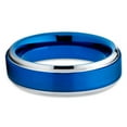 thumbnail image 2 of 6mm Blue Tungsten Ring,Tungsten Wedding Band,Tungsten Carbide Ring,Engagement Ring,Silver Ring, 2 of 4