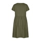 thumbnail image 5 of Vestido a media pierna de manga corta con cuello redondo de color liso de algodón y lino de verano para mujer Pompotops  ghjkhdj11770, 5 of 8