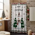 thumbnail image 3 of Christmas Snowman Bathroom Shower Curtain Winter Pine Trees Xmas Snow Retro Linen Waterproof Washable Shower Curtains for Bathtub Bath Decor with Grommets and Hook 66 X 72 Inch, 3 of 8