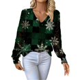thumbnail image 2 of Chandails d'Hiver Grande Taille pour Femmes Chandails de Noël pour Femmes 2025 Col Rond Hiver Vacances Mignons Pulls Vert G, 2 of 7