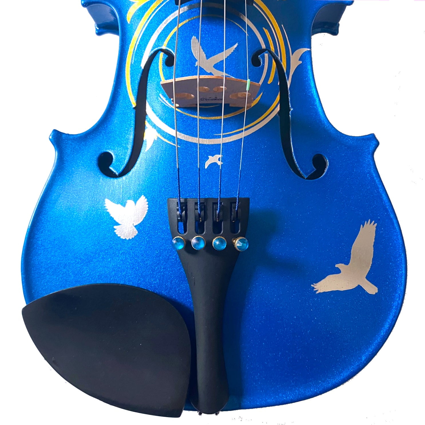 Rozanna's Bird Heaven Silver Metallic Blue Violin Outfit 4/4