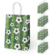 XD4-16Pcs Soccer Party Favor Paper Bags With Handles, Themed Goodie Treat Candy Gift Bags for Kids Adults Party Supplies (Green)*04
