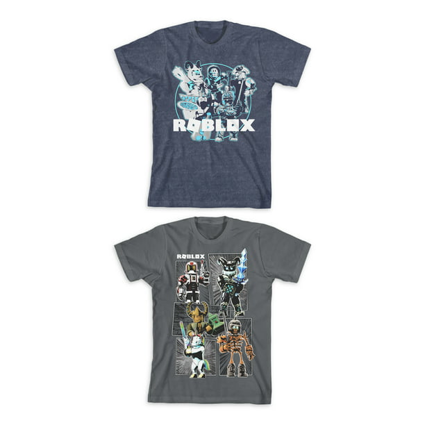 Roblox Roblox Boys Short Sleeve Graphic T Shirts 2 Pack Size 4 18 Walmart Com Walmart Com - t shirt size roblox