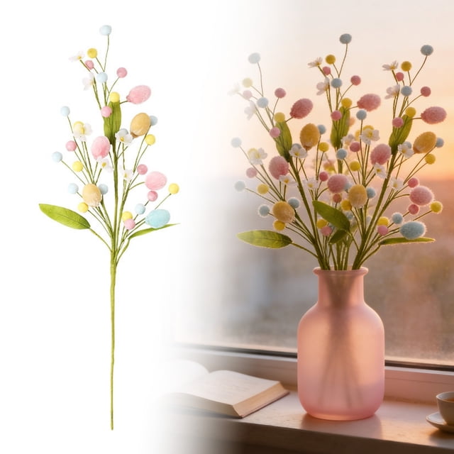 ERK 1Pcs Œuf de Pâques Floral Arrangement Maison Faux