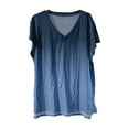thumbnail image 5 of Blue Tshirts for Womens Summer Daily Casual V Neck Shirts Short Sleeve Tops Blouses Loose Fit Shirt Womens Shirts, 5 of 5