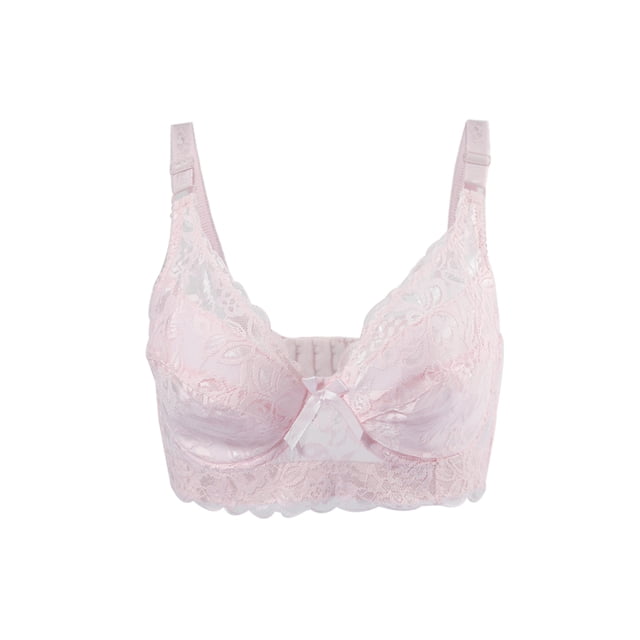 INSPIRE CHIC Women Full Cup Bras Breathable Comfort Floral Lace Full Coverage Non Padded Underwired Bra 42/95 Fit 40B/C Light Pink