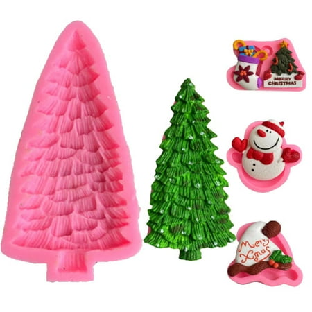 

Tuelaly Heat Resistant Easy Demoulding Flexible Fondant Mold Reusable Anti-deformed DIY Christmas Tree Silicone Chocolate Mold for Cake Shop
