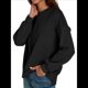 thumbnail image 1 of Suéteres Extragrandes para Mujer, de Larga, con de Murciélago, para Otoño, Cuello Redondo, Informal, de Punto, con Abertura Lateral. Negro L, 1 of 8