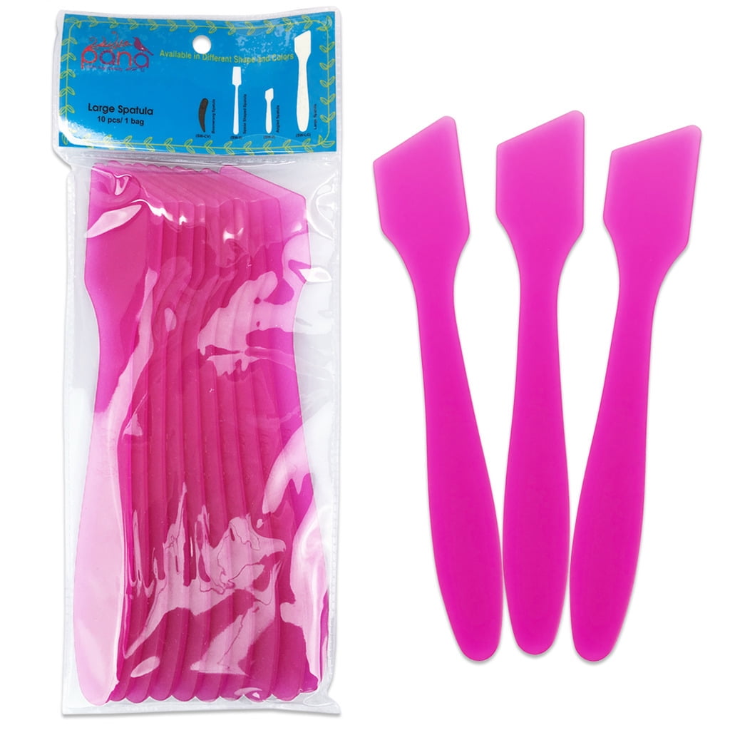 Pana 10 Pieces Large Cosmetic Sample Spatulas for Facial Cream Mask Spatula or Mixing Frosted