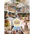 thumbnail image 5 of Spring Botanical Table Cloth, Waterproof Tablecloth for Rectangle Tables, Farmhouse Vintage Black Plaid Brown Reusable Washable Fabric Table Cover for Restaurant Kitchen Dining Tables 60"x120", 5 of 9