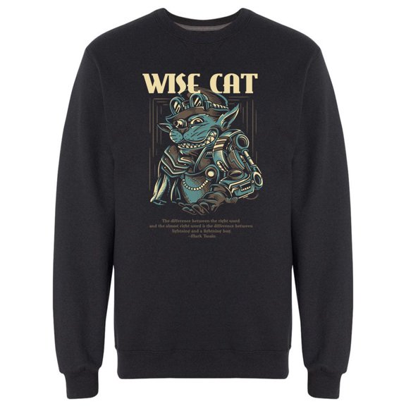 Wise Robot Cat Sweatshirt Men -Image by Shutterstock, Male Medium