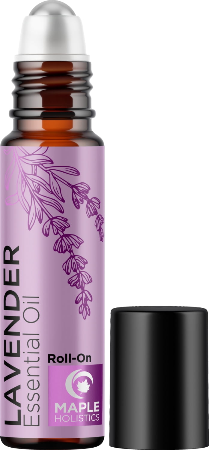 Maple Holistics Pure Lavender Essential Oil Roll On, Pre Diluted, 0.33 fl oz