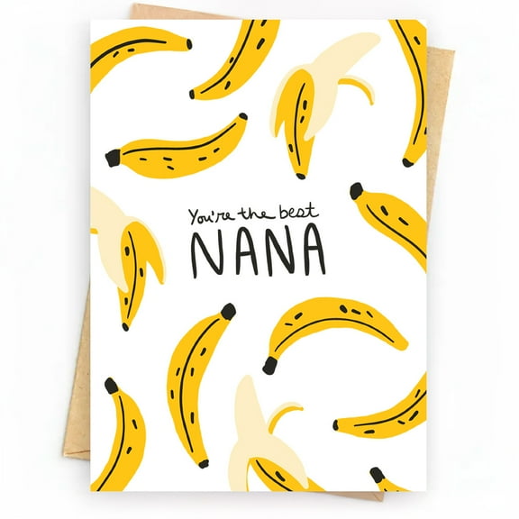 You're the Best Nana Card - Fun Banana Design - Blank Inside with Envelope - Perfect for Grandmothers on Birthday, Mother's Day, or Just Because