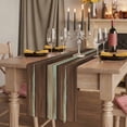 thumbnail image 2 of Brown Teal Wooden Table Runner, Vintage Farmhouse Retro Art Washable Cotton Linen Table Runners 70 Inches Long, Dresser Scarf Runner for Dining/Kitchen/Coffee/TV Stands/Cabinets 13''x70'', 2 of 9