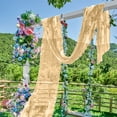 thumbnail image 2 of SLYNSHome Sheer Lace Window Scarf, Lightweight Decorative Wedding Drape,Gold Semi Transparent Voile Curtain Swag for Outdoor Arbor Gazebo Party Decor, 2 of 6