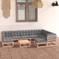 thumbnail image 1 of vidaXL 10 Piece Garden Lounge Set with Cushions Solid Wood Pine, 1 of 5
