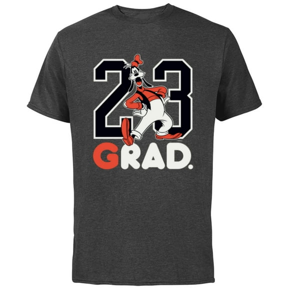 Disney Goofy Rad Grad Class of 23 Graduation 2023 - Short Sleeve Cotton T-Shirt for Adults - Customized-Charcoal