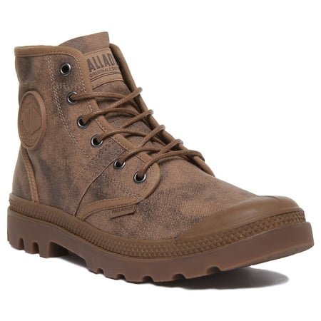 

Palladium Pallabrouse Wax Unisex Lace Up Canvas Ankle Boot In Espresso Size 4