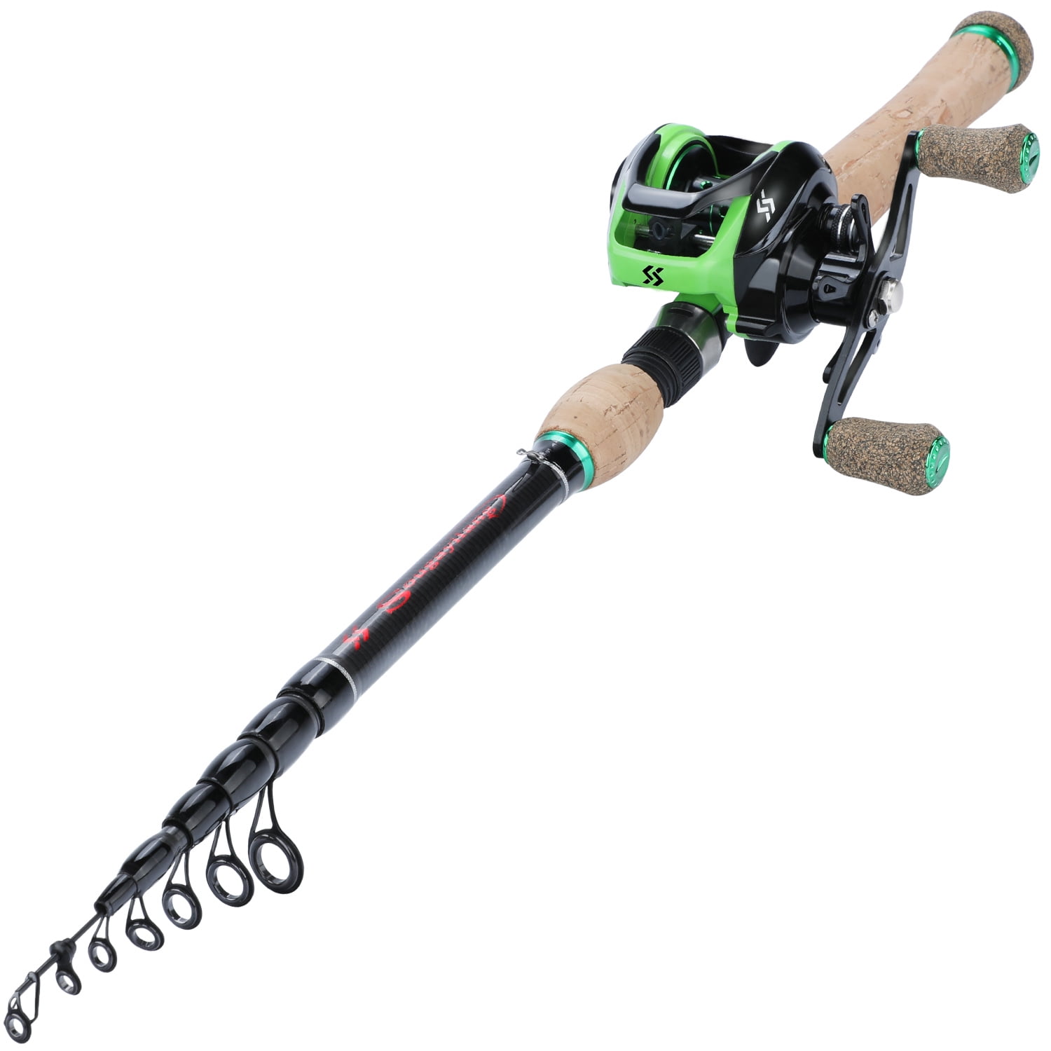 ✅New Fishing Rod and Reel Combo Baitcaster Portable 3 Section Carbon Fishing Rod 