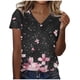 thumbnail image 1 of Camisetas Casuales de Mujer Estampadas de Manga Corta con Cuello en V para el Uso Casual, Verano Y Primavera, 1 of 5