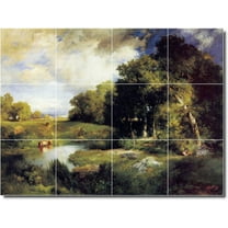 Ceramic Tile Mural-Thomas Moran Landscapes Painting 516. 17" w x 12.75" h using (12) 4.25 x 4.25 ceramic tiles