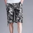 thumbnail image 5 of Pantalones cortos cargo para hombre, holgados, anchos, con botones, para hombre, con múltiples bolsillos, nuevos, de algodón, ropa pesada, pantalones cortos, cómodos, Y2k, 5 of 5