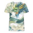 thumbnail image 2 of Jinhomg Mens Novelty T Shirts Fashion Chinese Style Dragon Graphic Tees Big and Tall Comfy Short Sleeve Round Neck Pullover Lightweight Summer Tops Sales Today Clearance Men Green M, 2 of 4