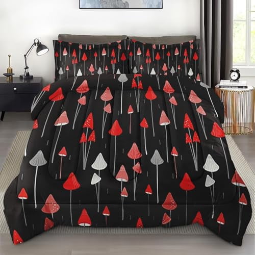 Size Comforter Set with 2 Pillowcases Cute Wildflower Floral Flower Bedding Set r Red Rose Pink Daisy Summer Bedroom Bed Set for Kids and Adults