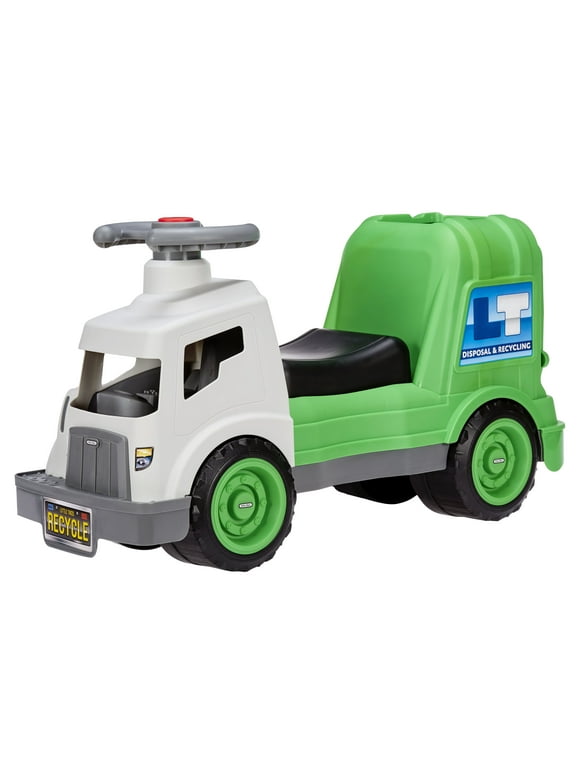 Little Tikes Dirt Diggers Garbage Truck Scoot Ride On with Real Working Horn, Trash Bin for Themed Roleplay for Boys, Girls, Kids, Toddlers Ages 2 to 5 years
