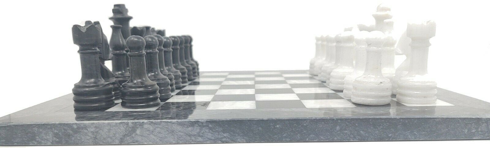 JT Handmade Marble Black and White Chess Set - 12 inch