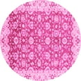 thumbnail image 1 of Ahgly Company Indoor Round Oriental Pink Modern Area Rugs, 5' Round, 1 of 4