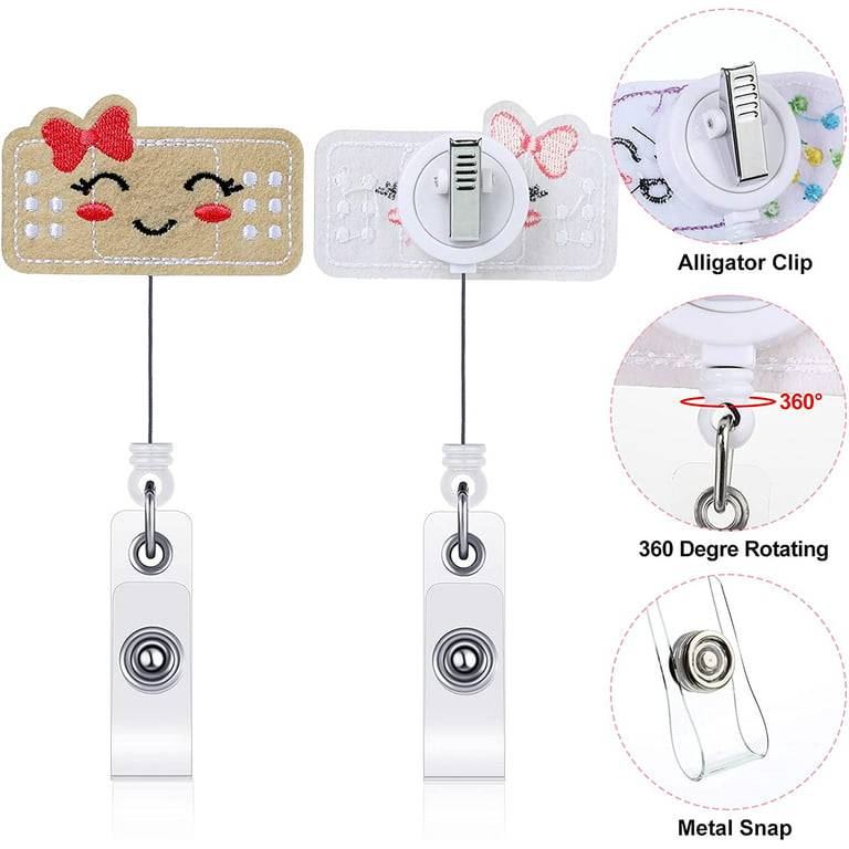 3 Pieces Funny Cat Retractable ID Badge Reel Cats and Coffee Nurse ID Badge  Reel Retractable ID Card Badge Holder for Nurses Doctor Teacher Student