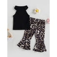 thumbnail image 2 of Bagilaanoe 2pcs Toddler Baby Girl Long Pants Set Sleeveless Tank Tops + Leopard Flare Trousers 6M 12M 18M 24M 3T 4T Kids Casual Outfits, 2 of 8