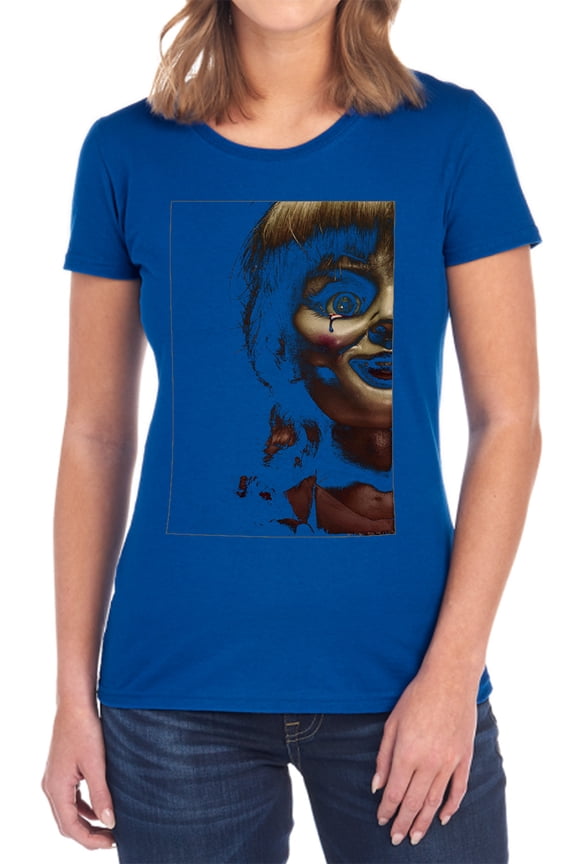 Annabelle Doll Tear Women's T Shirt, Royal, Large