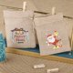 thumbnail image 3 of Lote de 5 unidades de bolsa de lino para Navidad, 9,5x13,5 cm, muñeco de nieve, Papá Noel, patrón de campana pequeña, bolsa de embalaje para regalos de dulces de Año Nuevo, 3 of 4