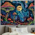 thumbnail image 2 of PRATYUS Mushroom Tapestry Moon Stars Colorful Plant Tapestry for Bedroom Aesthetic Fantasy Forest Tapestries Boho Tapestry wall Hanging for Bedroom Living Room Dorm Decor (Multi Size) Painting, 2 of 6