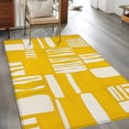 thumbnail image 3 of 3'x5' Area Rugs, Yellow White Abstract Indoor Outdoor Area Rug for Living Room Bedroom, Modern Abstract Art Washable Bathroom Rugs Kitchen Floor Carpet Mats Home Decor Aesthetic, 3 of 8
