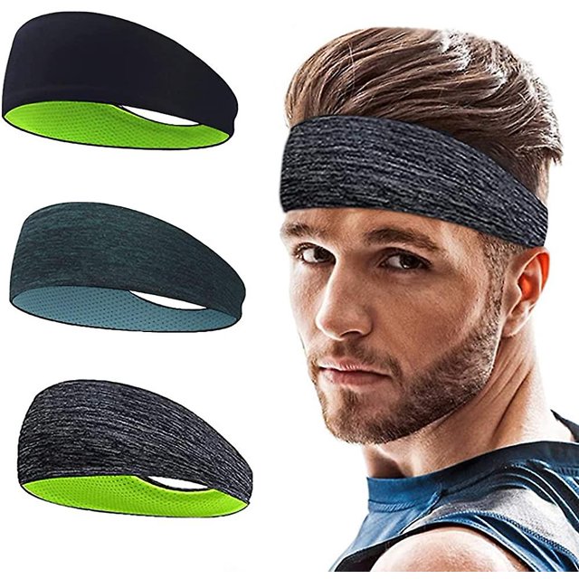 Paquete de 3 diademas deportivas, diadema antideslizante, diadema, banda para el sudor elástica que absorbe la humedad oso de fresa Hogar