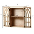 thumbnail image 6 of LuxenHome Farmhouse White and Natural MDF Wood Cathedral-Style 2-Door Wall Cabinet, 6 of 10