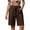 Brown, variant on Shorts for Women 100%Cotton Women's Casual Shorts Drawstring Waist Rolled Cuff Hem with Side Pockets Summer Beachwear