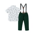 thumbnail image 6 of SANMIO Toddler Baby Boy Clothes Suit Gentleman Wedding Formal Dress Outfits,  Shirt with Bowtie + Suspender Pants 1-5 Years, 6 of 6