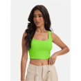 thumbnail image 6 of Women's Basic Square Neck Sleeveless Crop Tank Top - Fitted Casual Cami, 6 of 6